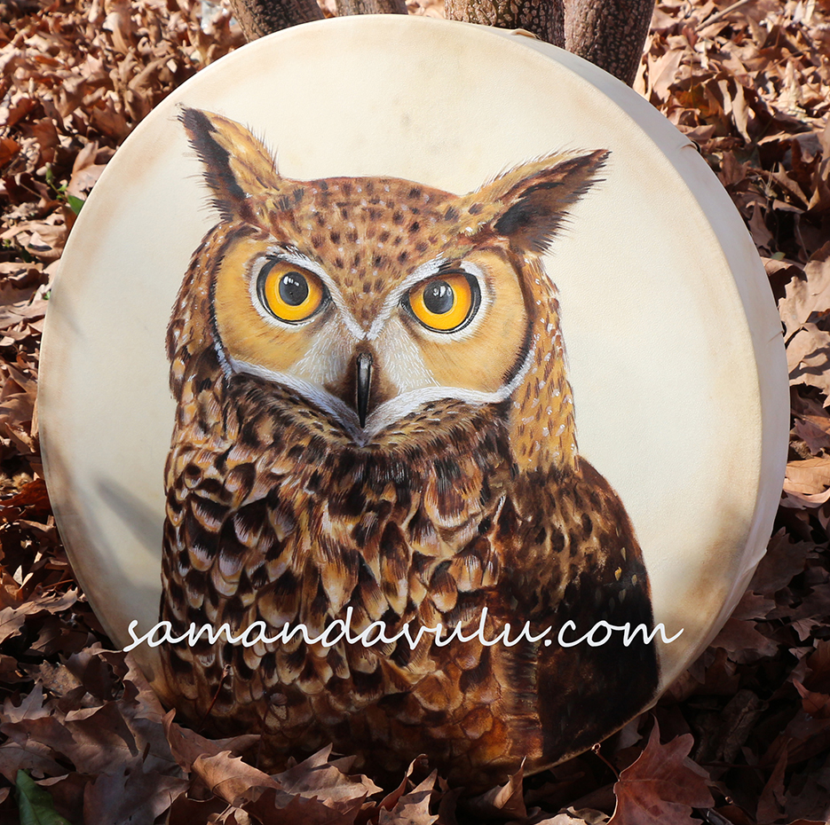 baykuş şaman davulu 1