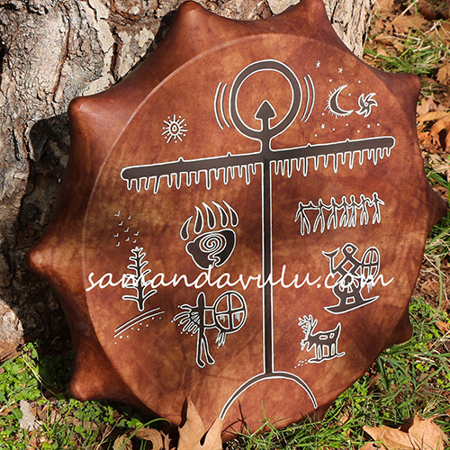 kahverengi şaman davulu