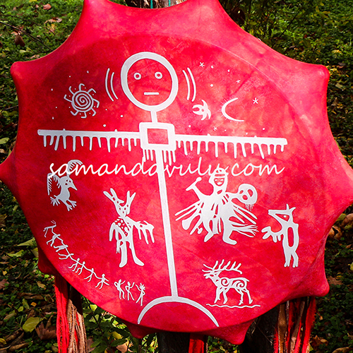 kırmızı şaman davulu 