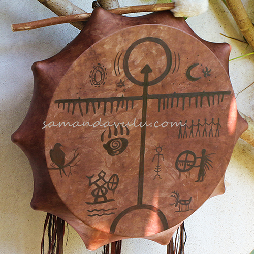 Otantik Kahverengi Şaman Davulu